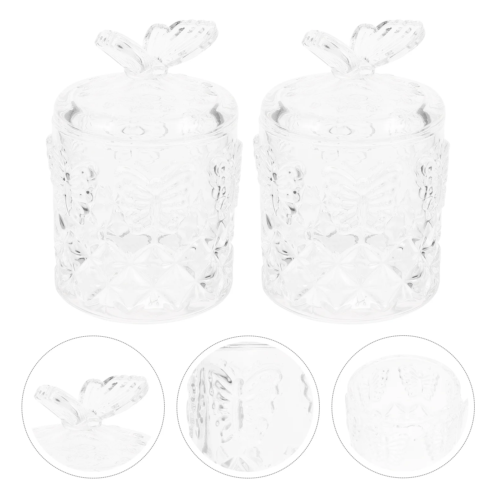 2Pcs Useful Beautiful Exquisite Candy Box Jewelry Storage Box Embossed Glass Jar Cotton Swab Box
2Pcs Useful Beautiful Exquisite Candy Box Jewelry Storage Box Embossed Glass Jar Cotton Swab Box