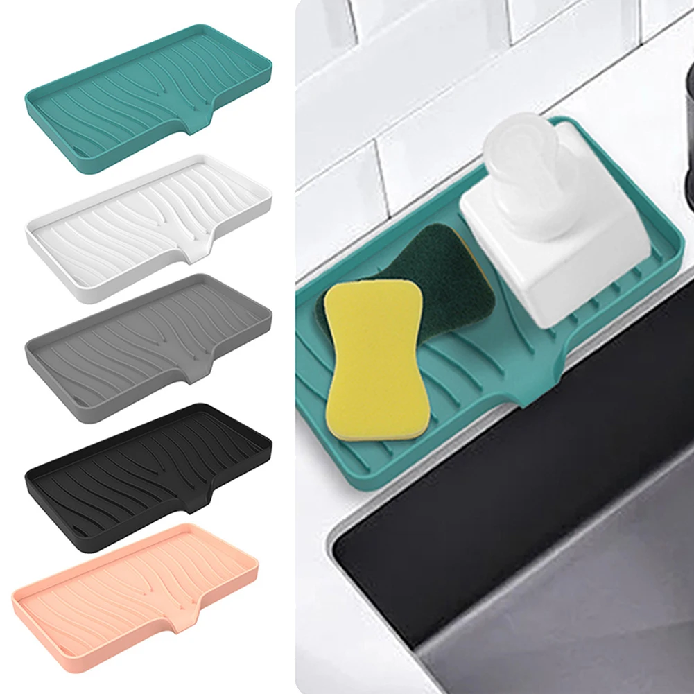 1Pc Large Silicone Faucet Mat Kitchen Sink Tray Soap Dispenser Sponge Drain Pad Sink Splash Drying Mat Countertop Storage Tray 
1Pc Large Silicone Faucet Mat Kitchen Sink Tray Soap Dispenser Sponge Drain Pad Sink Splash Drying Mat Countertop Storage Tray