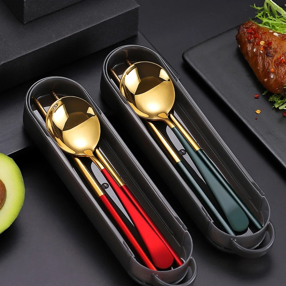 Set Silverware Travel Reusable Tableware Utensils Case Aflatware Stainless Steel Gold Portable Picnic Chopsticks Cutlery Metal
Set Silverware Travel Reusable Tableware Utensils Case Aflatware Stainless Steel Gold Portable Picnic Chopsticks Cutlery Metal