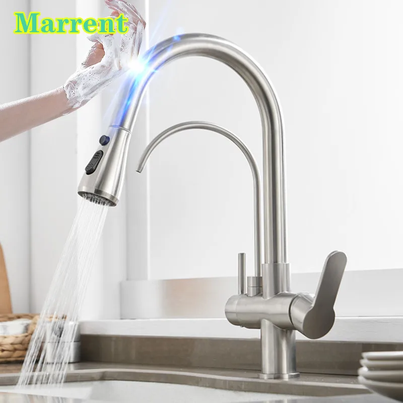 Touch Filter Kitchen Faucet 3 Ways Hot Cold Pull Out Kitchen Sink Mixer Tap Brass Brushed Nickel Sensitive Touch Kitchen Faucets
Touch Filter Kitchen Faucet 3 Ways Hot Cold Pull Out Kitchen Sink Mixer Tap Brass Brushed Nickel Sensitive Touch Kitchen Faucets