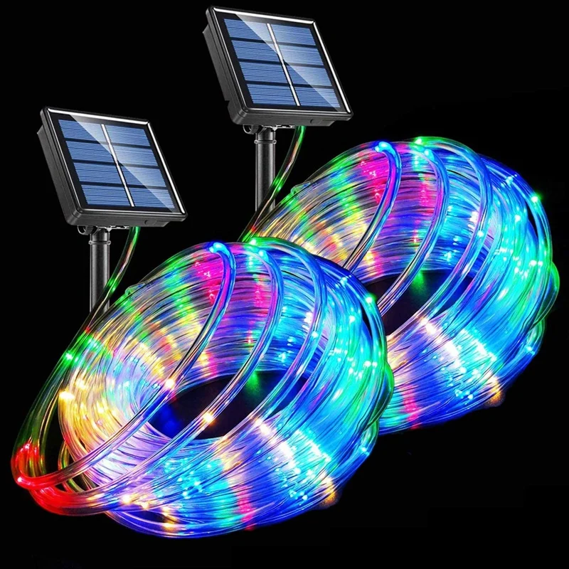 LED Rope Lights Solar Powered String Lights 40Ft 100 Leds 8 Modes Color Changing Tube Light Outdoor Waterproof 2 Pack
LED Rope Lights Solar Powered String Lights 40Ft 100 Leds 8 Modes Color Changing Tube Light Outdoor Waterproof 2 Pack