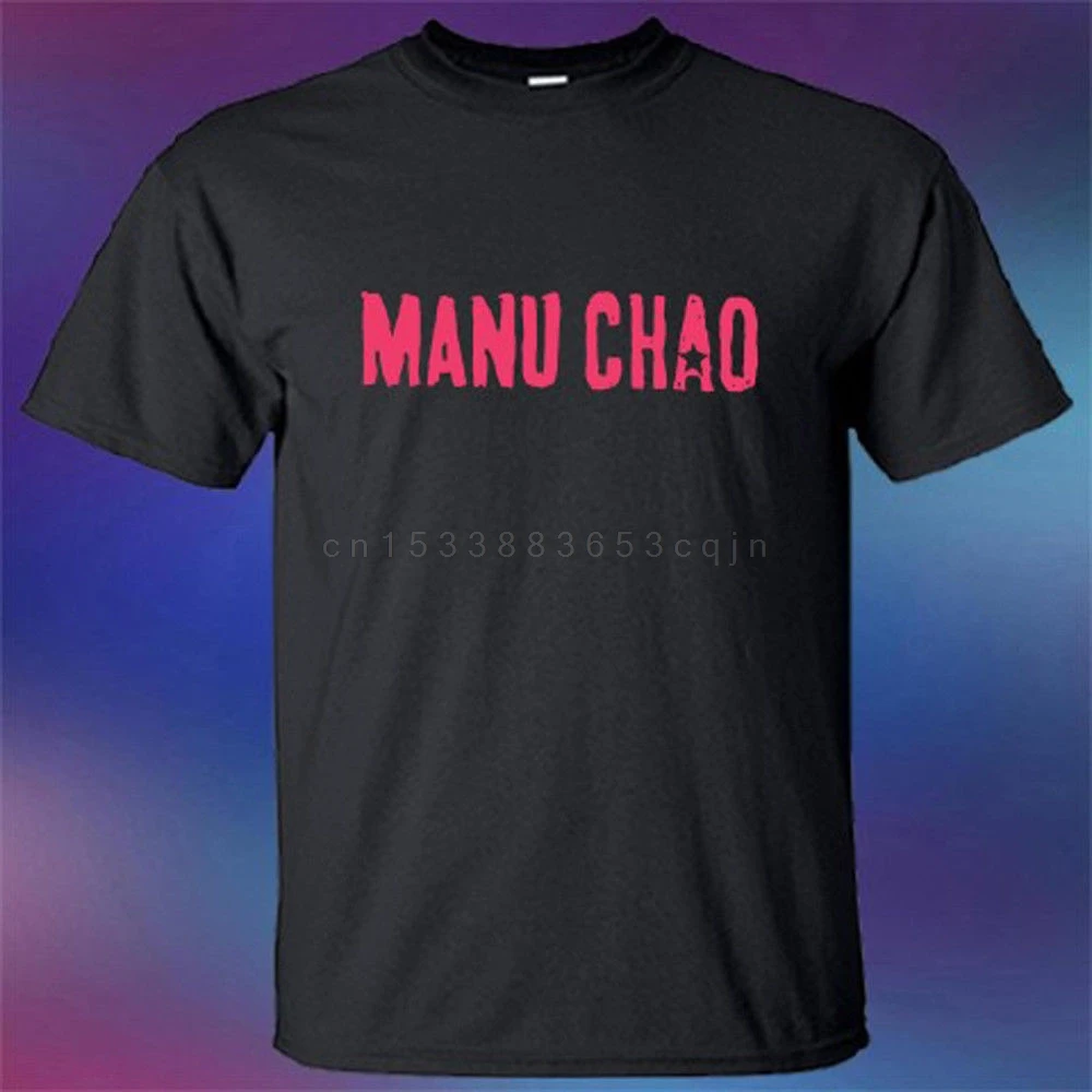 Новая мужская черная футболка с логотипом известной певицы Manu Chao
Новая мужская черная футболка с логотипом известной певицы Manu Chao