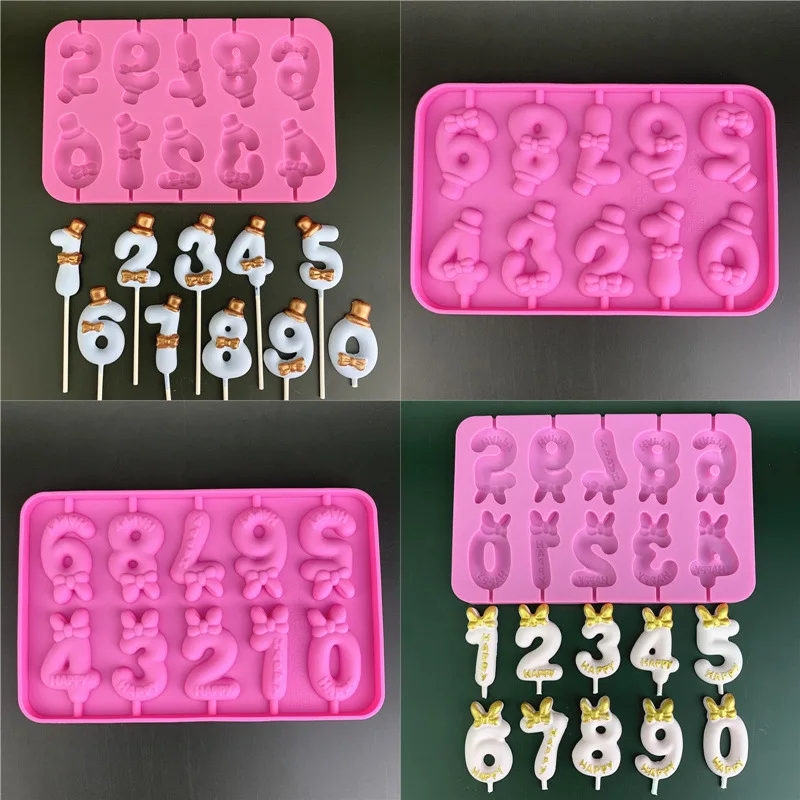0-9 Digital Bow Top Hat Lollipop Silicone Mold DIY Chocolate Arabic Number Birthday Candle Mold Cake Decor Fondant Baking Mold
0-9 Digital Bow Top Hat Lollipop Silicone Mold DIY Chocolate Arabic Number Birthday Candle Mold Cake Decor Fondant Baking Mold