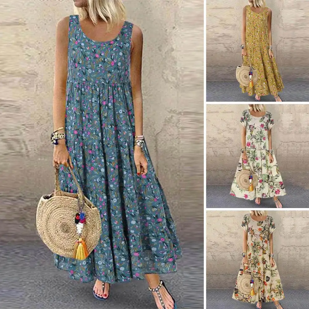 Summer Maxi Dress Fashionable Pleated Flower Printed Round Neck Summer Maxi Dress Women Garment Women Maxi Dress Women Dress
Summer Maxi Dress Fashionable Pleated Flower Printed Round Neck Summer Maxi Dress Women Garment Women Maxi Dress Women Dress