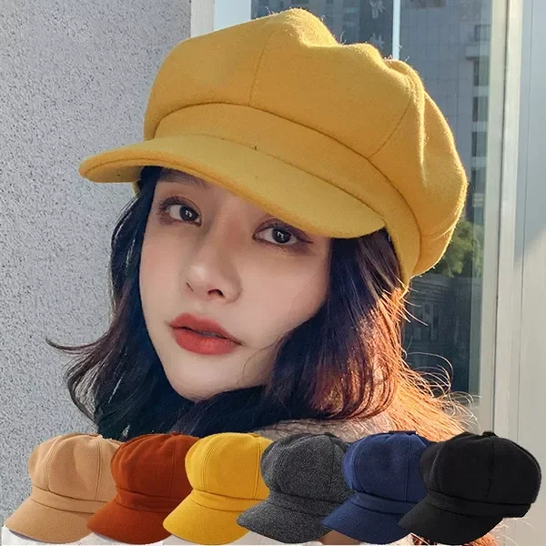 Newsboy Caps for Women Gatsby Cap Woolen Octagonal Baker Peaked Beret Driving Hat Female Sunscreen Hats Painter Tour Cap
Newsboy Caps for Women Gatsby Cap Woolen Octagonal Baker Peaked Beret Driving Hat Female Sunscreen Hats Painter Tour Cap