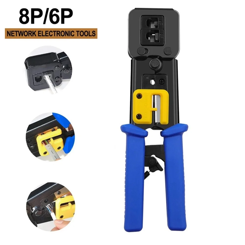Cable Crimper Tool Hand Network Tool Multifunctional EZ Network Pliers 6P8P Through Hole Punching Network Cable Pliers
Cable Crimper Tool Hand Network Tool Multifunctional EZ Network Pliers 6P8P Through Hole Punching Network Cable Pliers