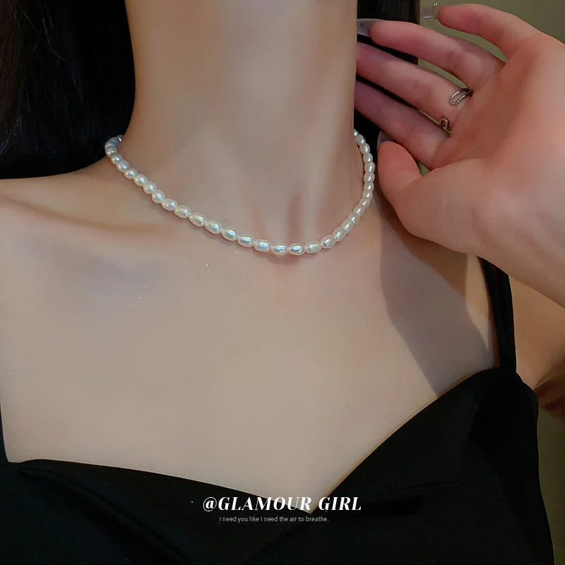 ALLNEWME Delicate Genuine Freshwater Pearl Chokers Necklaces for Women Baroque Pearls Beaded Chain Necklace Wedding Jewellery
ALLNEWME Delicate Genuine Freshwater Pearl Chokers Necklaces for Women Baroque Pearls Beaded Chain Necklace Wedding Jewellery