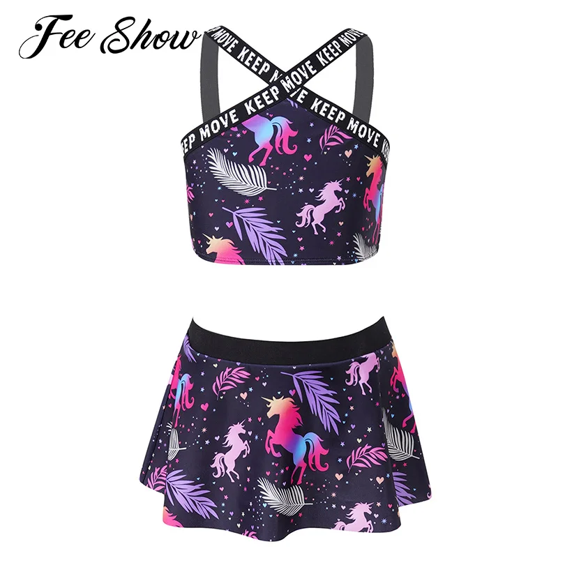 Kids Girls Cartoon Print Tankini Swimwear Two Pieces Swimsuit Cross Straps Swimming Top Flounce Skirted Shorts Bathing Beachwear
Kids Girls Cartoon Print Tankini Swimwear Two Pieces Swimsuit Cross Straps Swimming Top Flounce Skirted Shorts Bathing Beachwear
