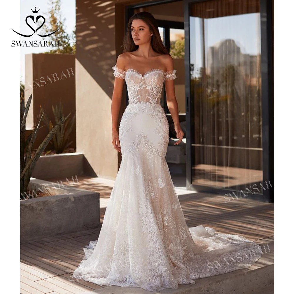 Chic Sleeveless Wedding Dress 2023 Off Shoulder Appliques Beaded Mermaid Princess Bride Gown SwanSarah M173 Vestido De Novia
Chic Sleeveless Wedding Dress 2023 Off Shoulder Appliques Beaded Mermaid Princess Bride Gown SwanSarah M173 Vestido De Novia