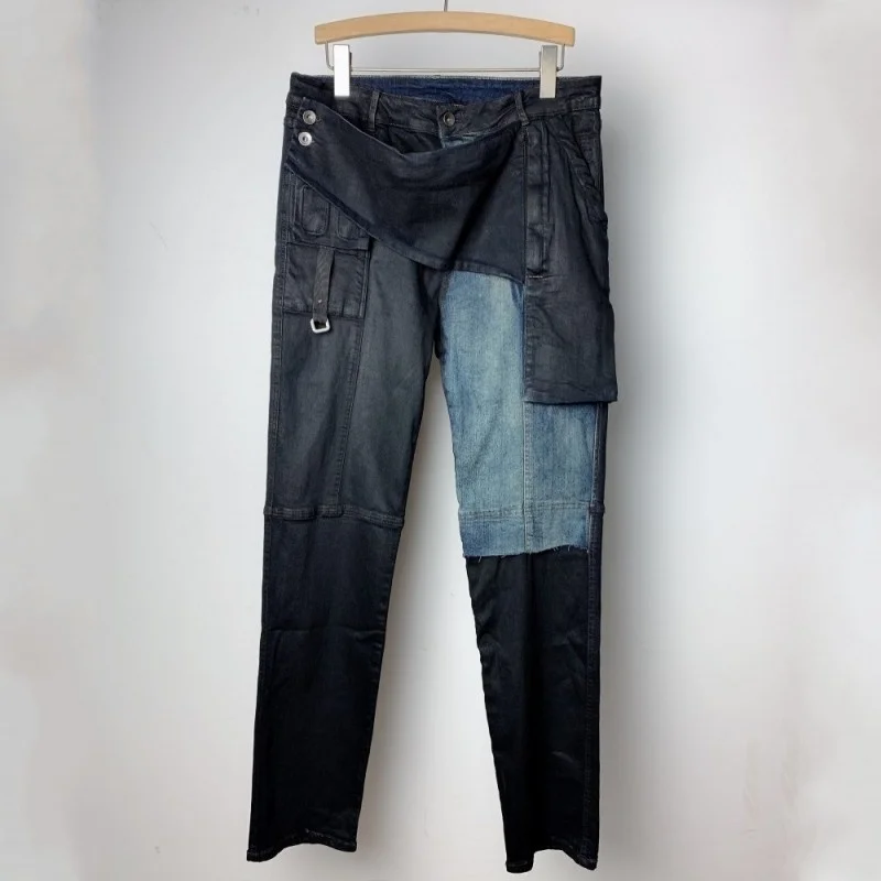 Брюки мужские повседневные в готическом стиле, модные штаны из денима в стиле пэчворк, с несколькими карманами, хлопковые прямые
Брюки мужские повседневные в готическом стиле, модные штаны из денима в стиле пэчворк, с несколькими карманами, хлопковые прямые