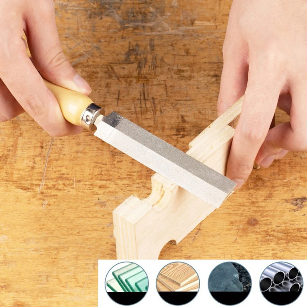 1pc Diamond Files Single Grain Fine Teeth 300# For Hard Wood Processing Deburring Edge Chamfering Polishing Rough Hand Tools
1pc Diamond Files Single Grain Fine Teeth 300# For Hard Wood Processing Deburring Edge Chamfering Polishing Rough Hand Tools