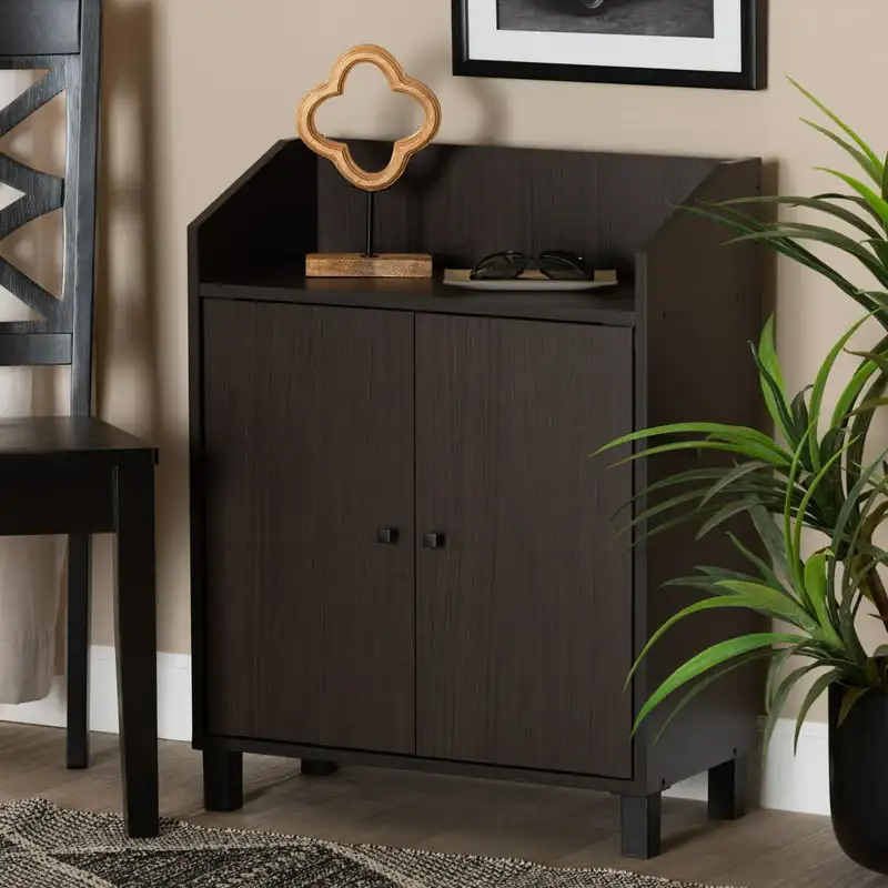 Rossin Modern and Contemporary Dark Brown Finished Wood 2-Door Entryway Shoe Storage Cabinet
Rossin Modern and Contemporary Dark Brown Finished Wood 2-Door Entryway Shoe Storage Cabinet