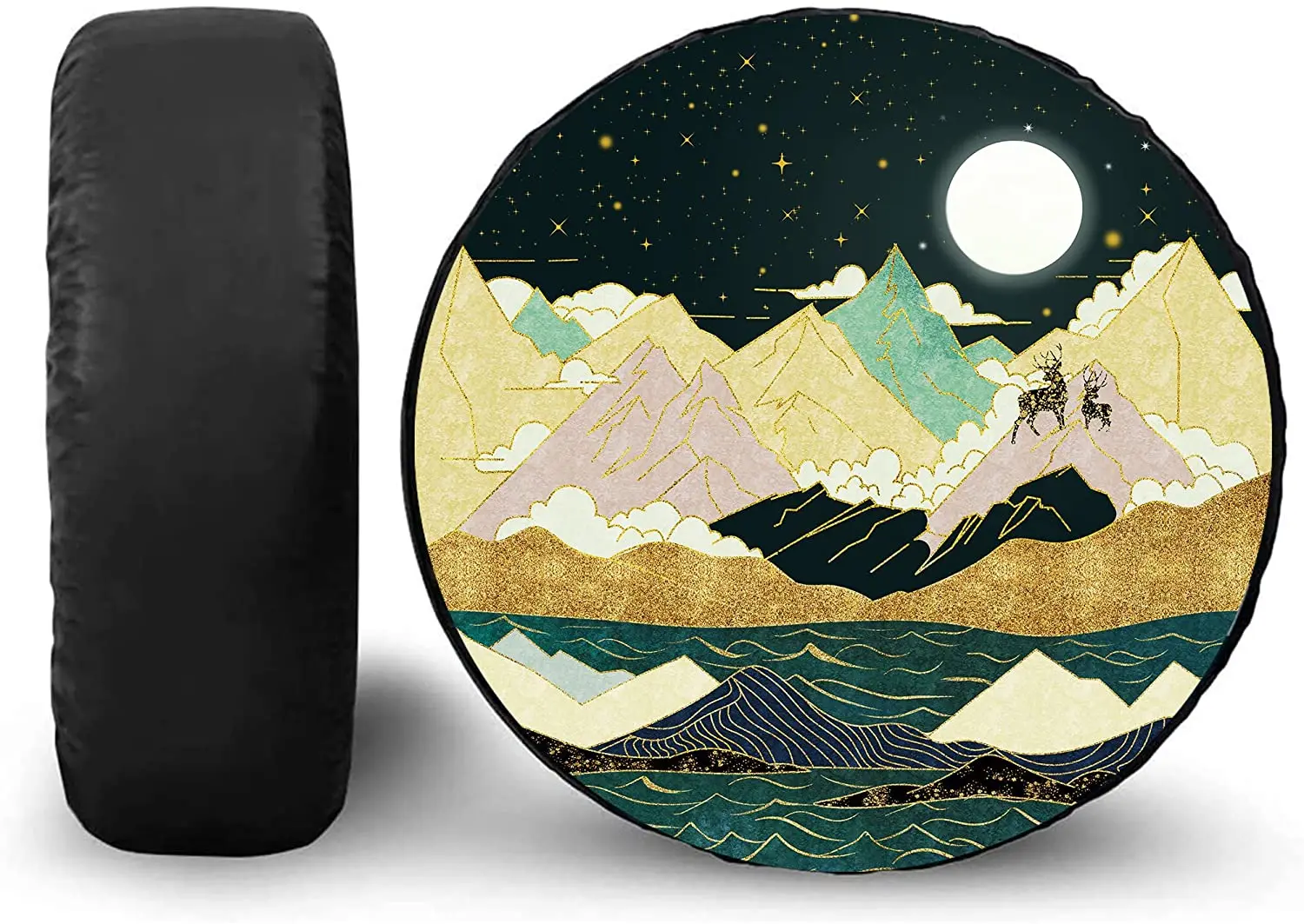 Deer Mountain Scenery Camping Spare Tire Cover Universal Tire Wheel Covers Fit for Camper,Rv, SUV, Trailer, Truck 16inch
Deer Mountain Scenery Camping Spare Tire Cover Universal Tire Wheel Covers Fit for Camper,Rv, SUV, Trailer, Truck 16inch