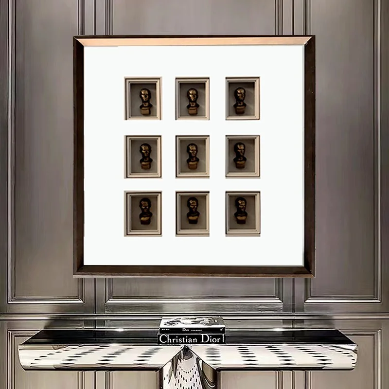 3D Sculpture Decorative Painting Simulation Gypsum Head Modern Living Room Wood Frame Wall Porch Retro Artwork Home Decoration
3D Sculpture Decorative Painting Simulation Gypsum Head Modern Living Room Wood Frame Wall Porch Retro Artwork Home Decoration