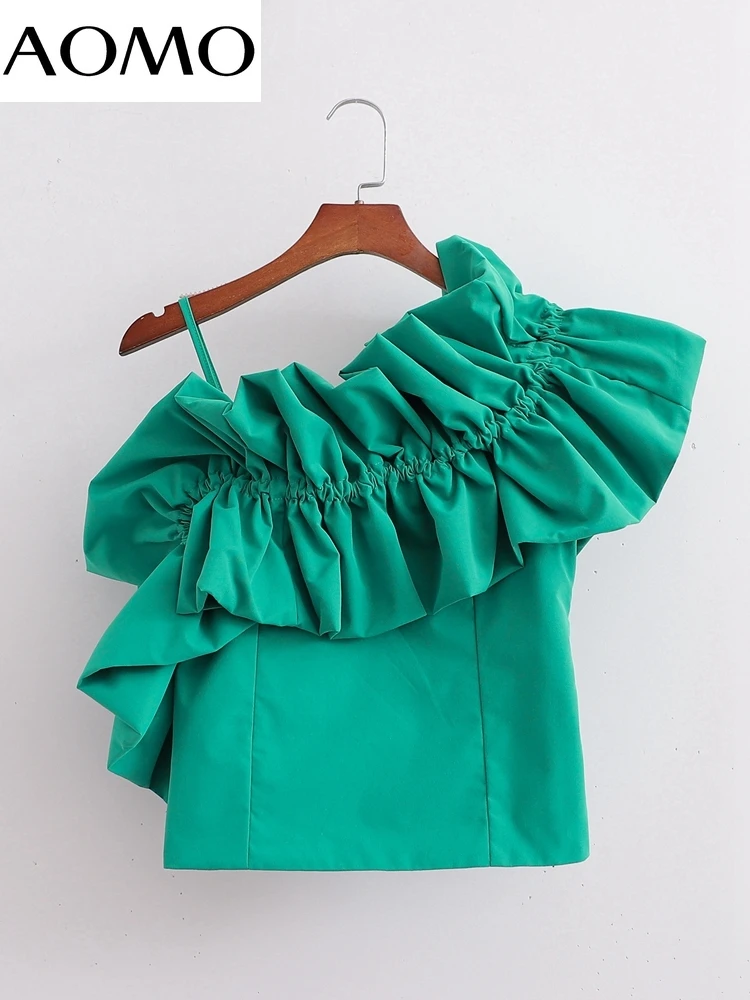 AOMO Women Retro Green Ruffles Off Shoulder Crop Shirt 2022 Chic Female Shirt Tops 1D540A
AOMO Women Retro Green Ruffles Off Shoulder Crop Shirt 2022 Chic Female Shirt Tops 1D540A
