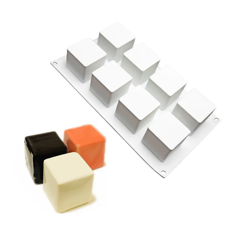 8 Cavity Cube Silicone Cake Mold for Chocolate Mousse Cheese Dessert Ice Cream Jelly Pudding Bread Bakeware Pan Decorating Tools
8 Cavity Cube Silicone Cake Mold for Chocolate Mousse Cheese Dessert Ice Cream Jelly Pudding Bread Bakeware Pan Decorating Tools