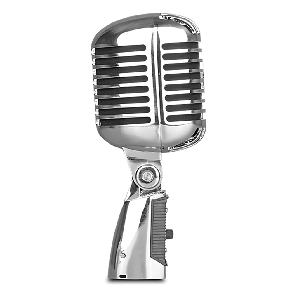 

Микрофон в винтажном стиле для имитации SHURE, Классический Динамический вокальный микрофон в ретро стиле, универсальная подставка для выступления в прямом эфире, караоке