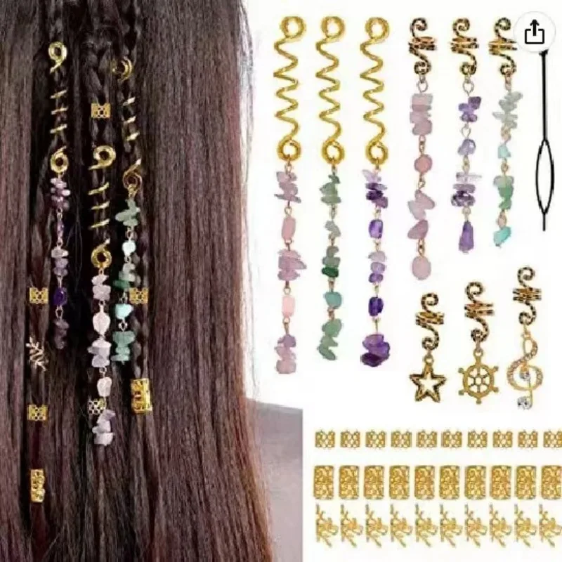 Charms Hair Braid Beads Clip Vintage Natural Stone Fashion Headwear Hair Braid Decor Styling Braiding Hairpins Braid Accessories
Charms Hair Braid Beads Clip Vintage Natural Stone Fashion Headwear Hair Braid Decor Styling Braiding Hairpins Braid Accessories
