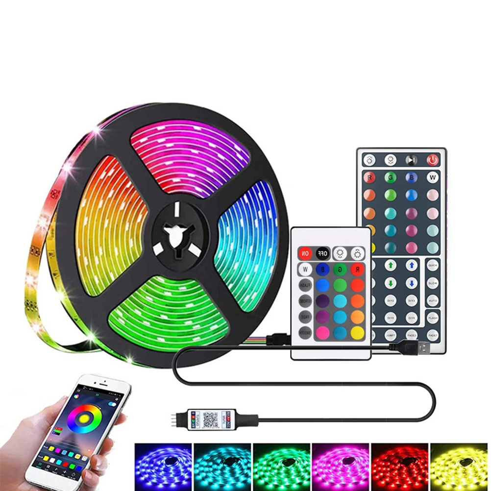 Bluetooth Музыка 5 м светодиодная ленсветильник RGB 5050 SMD 2835 Luces светильник 
Bluetooth Музыка 5 м светодиодная ленсветильник RGB 5050 SMD 2835 Luces светильник