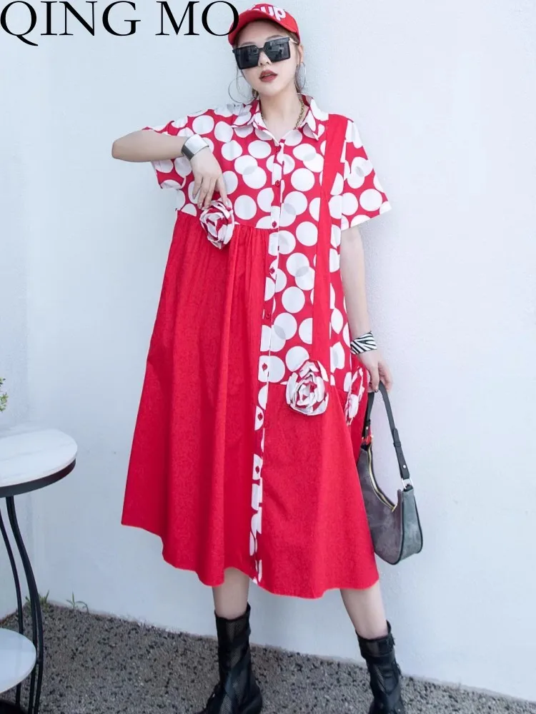 QING MO 2023 Summer New Fashion Polka Dot Dress Women Contrast Print Shirt Casual Loose Large Size Red Dress ZXF3242
QING MO 2023 Summer New Fashion Polka Dot Dress Women Contrast Print Shirt Casual Loose Large Size Red Dress ZXF3242