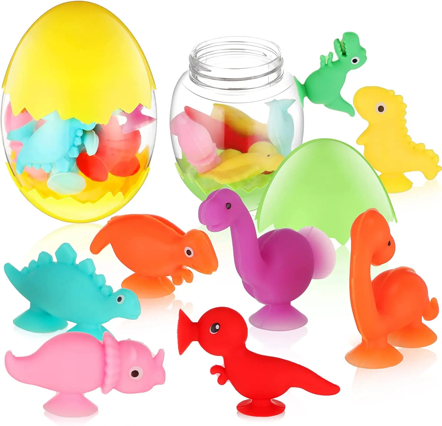 10Pcs Dinosaur Suction Toys Suction Cup Bath Toys Stress Release Toys Travel Toys Silicone Animal Sucker Toys Eggshell Storage
10Pcs Dinosaur Suction Toys Suction Cup Bath Toys Stress Release Toys Travel Toys Silicone Animal Sucker Toys Eggshell Storage
