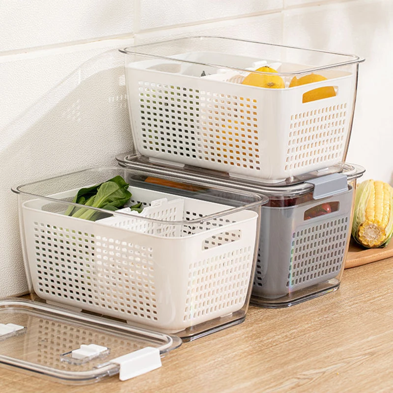 Fridge Storage Box Refrigerator Fruit Vegetable Drain Basket Fresh-Keeping Box With Lid Storage Containers Kitchen Tools
Fridge Storage Box Refrigerator Fruit Vegetable Drain Basket Fresh-Keeping Box With Lid Storage Containers Kitchen Tools