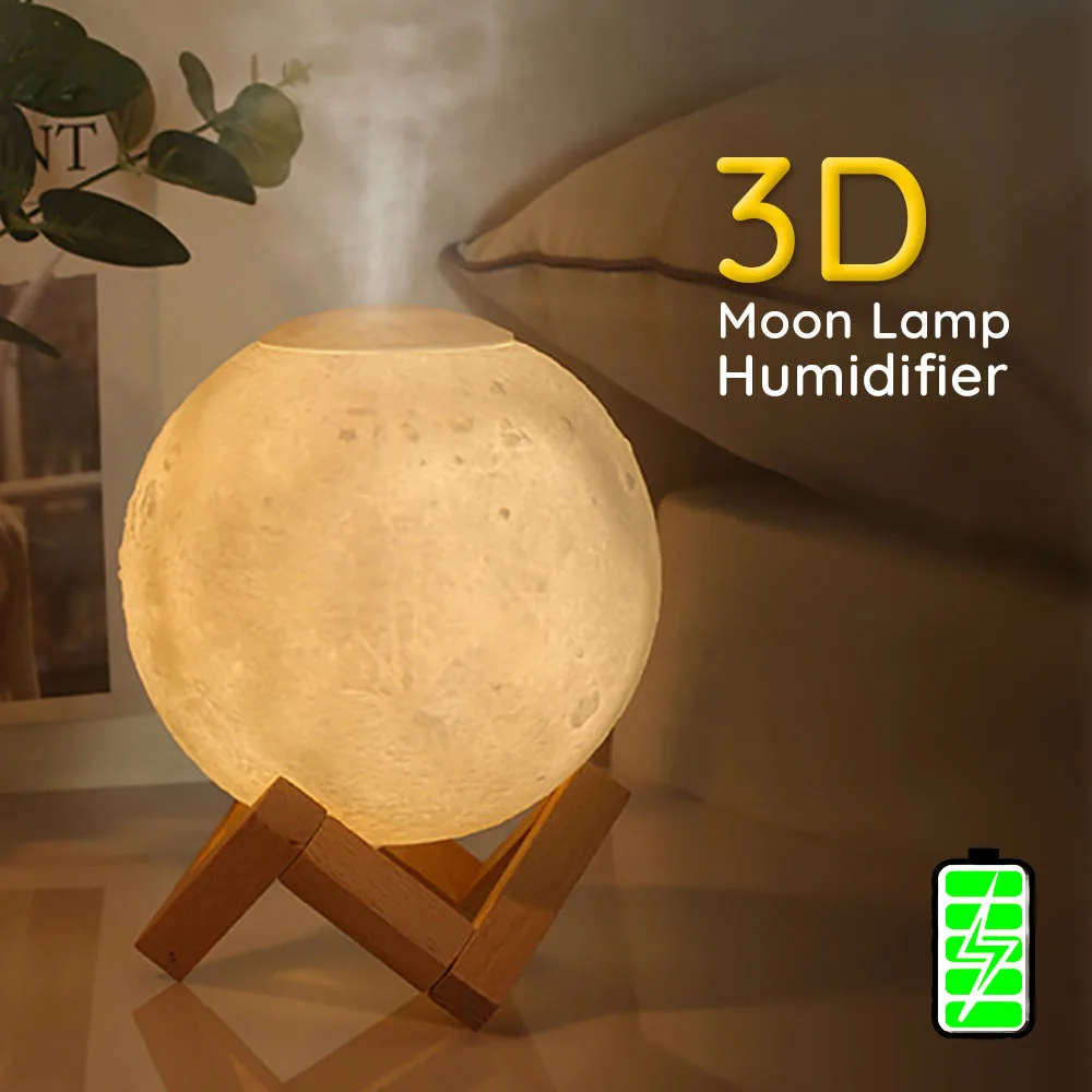 880ml Air Humidifier USB Rechargeable Aroma Diffuser Essential Oil 3D Moon Planet Lamp Night Light for Home Car Office Humidify
880ml Air Humidifier USB Rechargeable Aroma Diffuser Essential Oil 3D Moon Planet Lamp Night Light for Home Car Office Humidify
