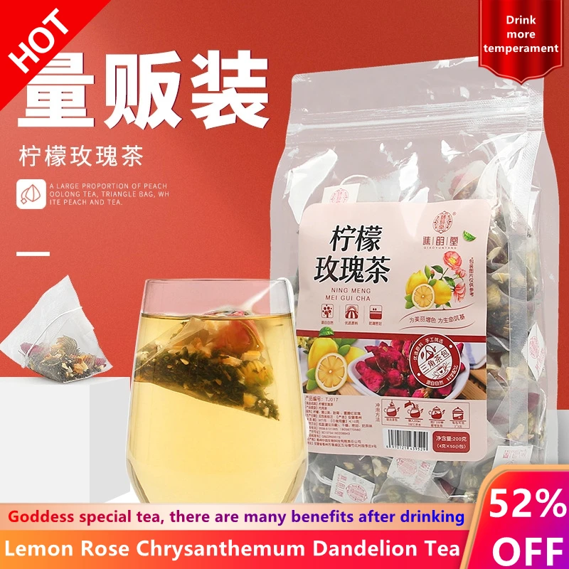 Lemon rose TeaЧай 200g/50 bags Triangle packet herbal TeaЧай dandelion chrysanthemum Healthy slimming beauty anti-aging TeaЧай
Lemon rose TeaЧай 200g/50 bags Triangle packet herbal TeaЧай dandelion chrysanthemum Healthy slimming beauty anti-aging TeaЧай