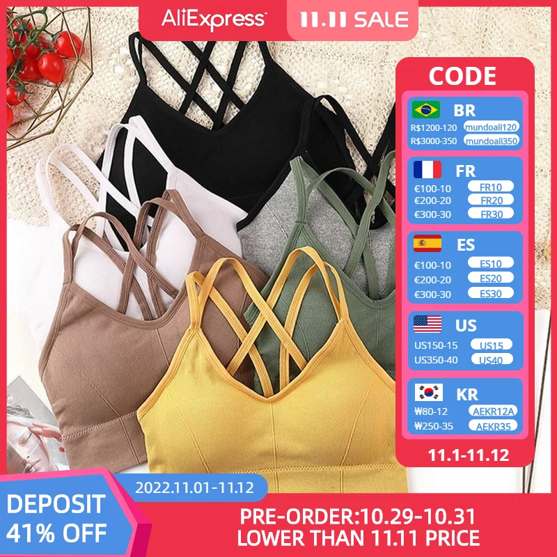 Women Sports Bras For Fitness Yoga Running Jogging Gym Wear Stretch One Size Padded Sport Top Seamless Athletic Vest Yoga Bra
Women Sports Bras For Fitness Yoga Running Jogging Gym Wear Stretch One Size Padded Sport Top Seamless Athletic Vest Yoga Bra