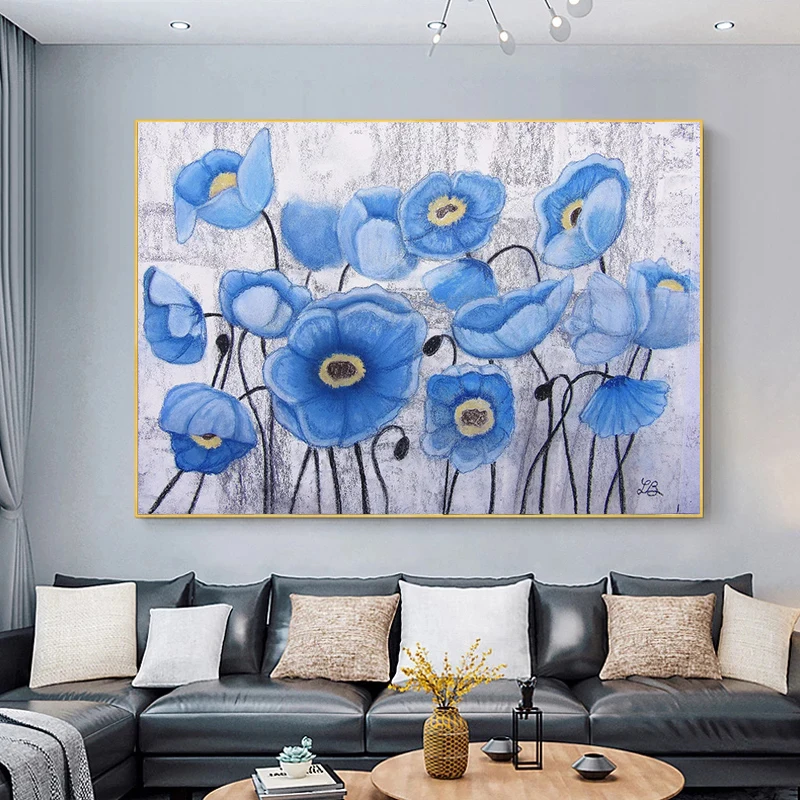Large Size Blue Flower Canvas Paintings Prints Retro Nordic Artwork Aesthetic Minimalist Wall Art Poster Picture Room Decoration
Large Size Blue Flower Canvas Paintings Prints Retro Nordic Artwork Aesthetic Minimalist Wall Art Poster Picture Room Decoration