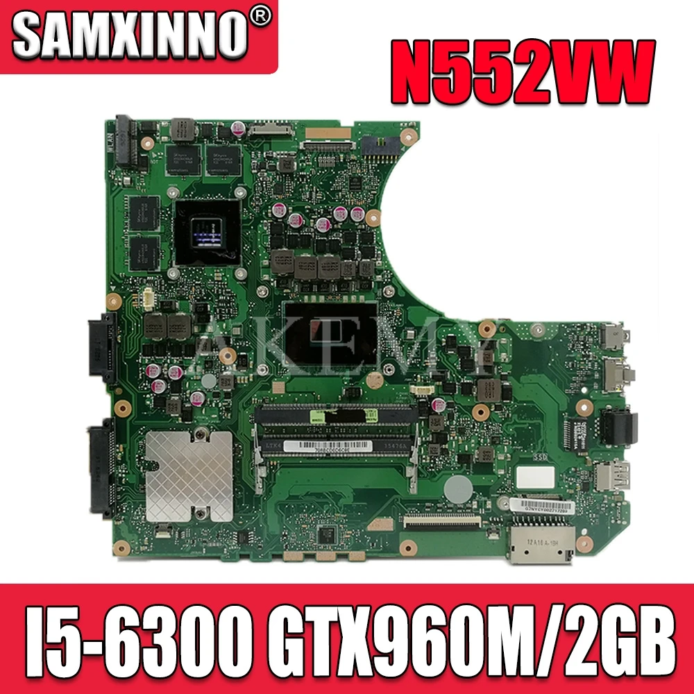 N552VW Laptop motherboard For Asus VivoBook Pro N552VW N552VX N552V original mainboard HM170 I5-6300HQ GTX960M/950M-2GB
N552VW Laptop motherboard For Asus VivoBook Pro N552VW N552VX N552V original mainboard HM170 I5-6300HQ GTX960M/950M-2GB