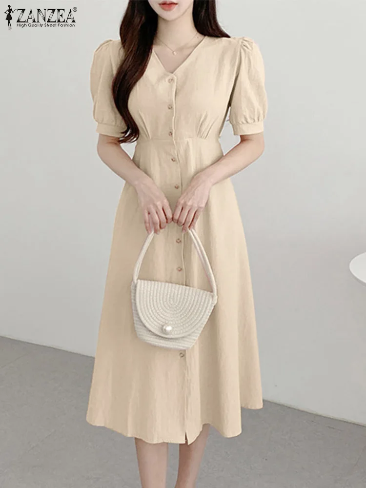 ZANZEA Elegant Women V Neck Short Sleeve Midi Dress Fashion Summer Casual Party Sundress OL Work Vestido Kaftan 2023 Femme Robe
ZANZEA Elegant Women V Neck Short Sleeve Midi Dress Fashion Summer Casual Party Sundress OL Work Vestido Kaftan 2023 Femme Robe