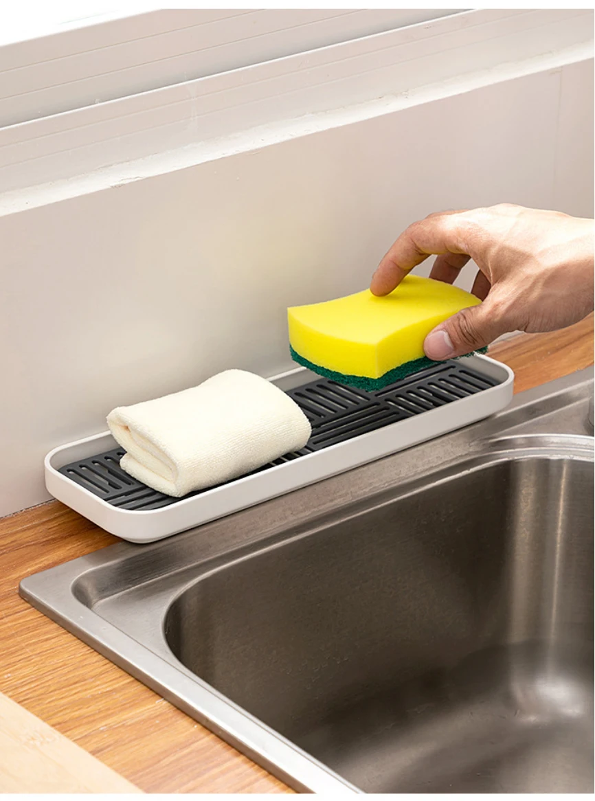 Kitchen Sink Organzier Soap and Sponge Holder Bottle Cup Tableware Drain Tray Storage Tray for Dish Washing Sponge Scrubber
Kitchen Sink Organzier Soap and Sponge Holder Bottle Cup Tableware Drain Tray Storage Tray for Dish Washing Sponge Scrubber