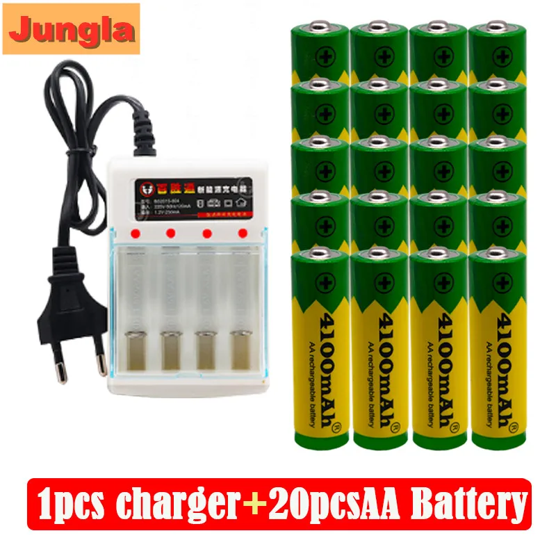 

2022 Brand AA rechargeable battery 4100mah 1.5V New Alkaline Rechargeable batery for led light toy mp3 Free shipping+charger