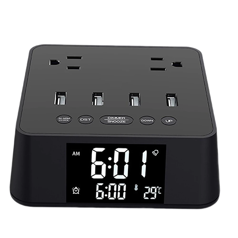 Clock Power Strip 2 AC Outlets 4 USB 5V 3A Ports 1200W 10A 6 Feet Cord Surge Protector For Bedside Home Office -US Plug
Clock Power Strip 2 AC Outlets 4 USB 5V 3A Ports 1200W 10A 6 Feet Cord Surge Protector For Bedside Home Office -US Plug