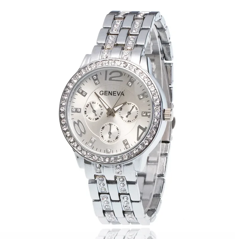 Luxury Geneva Brand Women Stainless Steel Quartz Watch Military Crystal Casual Wrist Watches Rhinestone Relogio Feminino
Luxury Geneva Brand Women Stainless Steel Quartz Watch Military Crystal Casual Wrist Watches Rhinestone Relogio Feminino