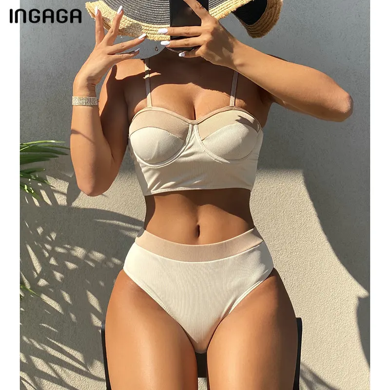 INGAGA Push Up Bikini High Waist Women's Swimsuits Ribbed Swimwear Patchwork Bikinis Set 2022 New Solid Bathing Suit Women
INGAGA Push Up Bikini High Waist Women's Swimsuits Ribbed Swimwear Patchwork Bikinis Set 2022 New Solid Bathing Suit Women