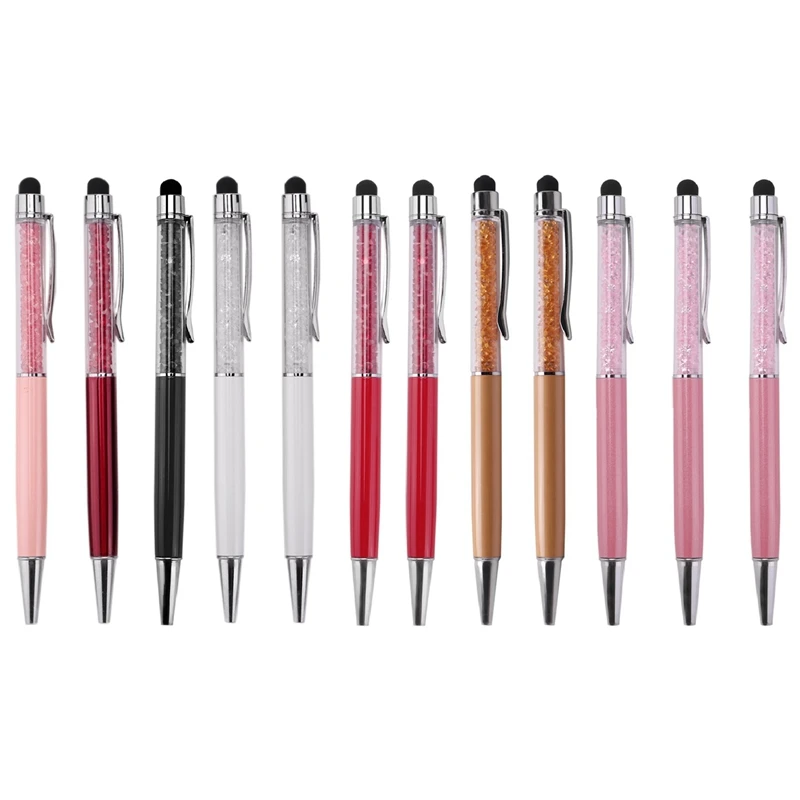 12Pcs/Pack Bling Bling 2-In-1 Slim Crystal Diamond Stylus Pen And Ink Ballpoint Pens (12 Colors) 
12Pcs/Pack Bling Bling 2-In-1 Slim Crystal Diamond Stylus Pen And Ink Ballpoint Pens (12 Colors)