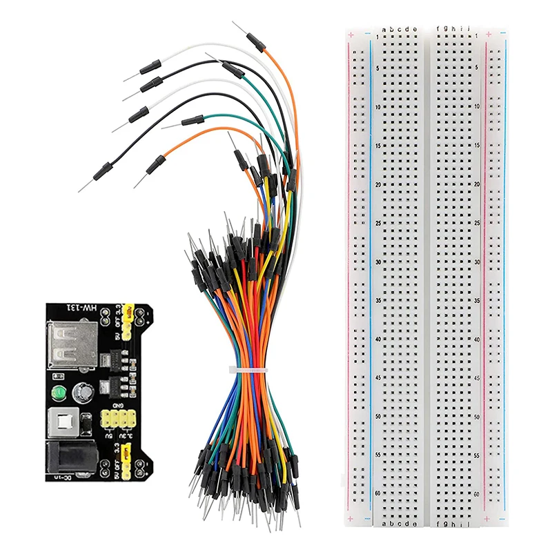 

830 Tie-Points Breadboard With 5V/3V Power Supply Module 65pcs Jumper Wires Suitable For Arduino Robot Raspberry Pi Project DIY