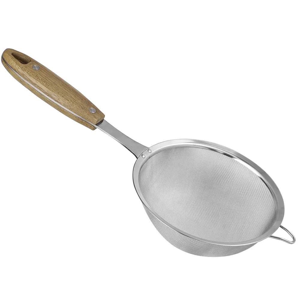 Stainless Steel Fine Mesh Strainer Colander Sieve Sifters with Wooden Handle and Hanging Ear Hanging Loops 7"
Stainless Steel Fine Mesh Strainer Colander Sieve Sifters with Wooden Handle and Hanging Ear Hanging Loops 7"