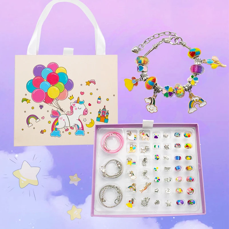 DIY Charm Bracelet Necklaces Jewelry Making Kit with Balloon Unicorn Gift Box for Girls Women Valentines Birthday Christmas Gift
DIY Charm Bracelet Necklaces Jewelry Making Kit with Balloon Unicorn Gift Box for Girls Women Valentines Birthday Christmas Gift
