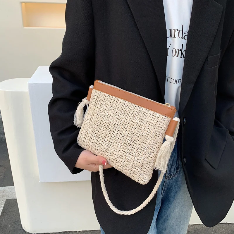 Women's Bag Shopper Zipper Woven Handbags Straw Solid Crossbody Large Capacity Tote Shoulder Bags For Women Beach Bag
Women's Bag Shopper Zipper Woven Handbags Straw Solid Crossbody Large Capacity Tote Shoulder Bags For Women Beach Bag