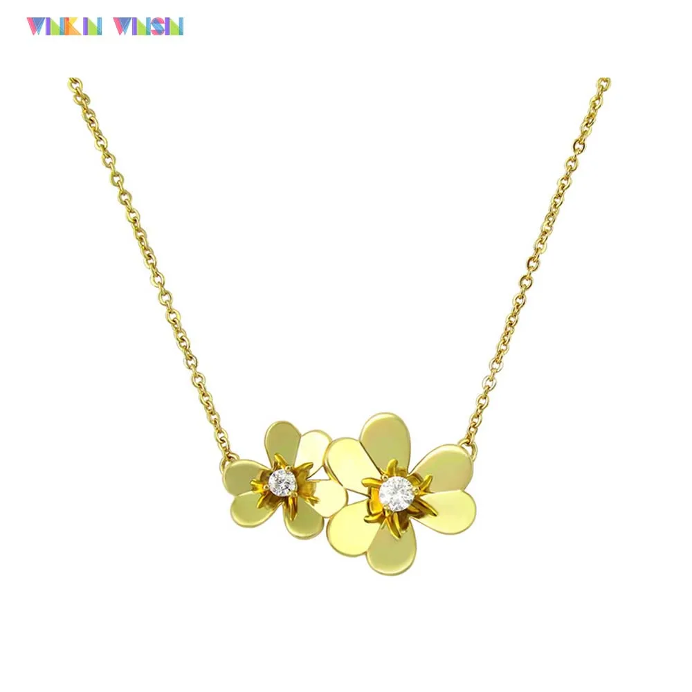 WinkinWinsin Brand L Series Women Alloy Pendant Necklaces Cubic Zircon Inlaid Three Leaves Flower Charm Gold Color Necklace
WinkinWinsin Brand L Series Women Alloy Pendant Necklaces Cubic Zircon Inlaid Three Leaves Flower Charm Gold Color Necklace