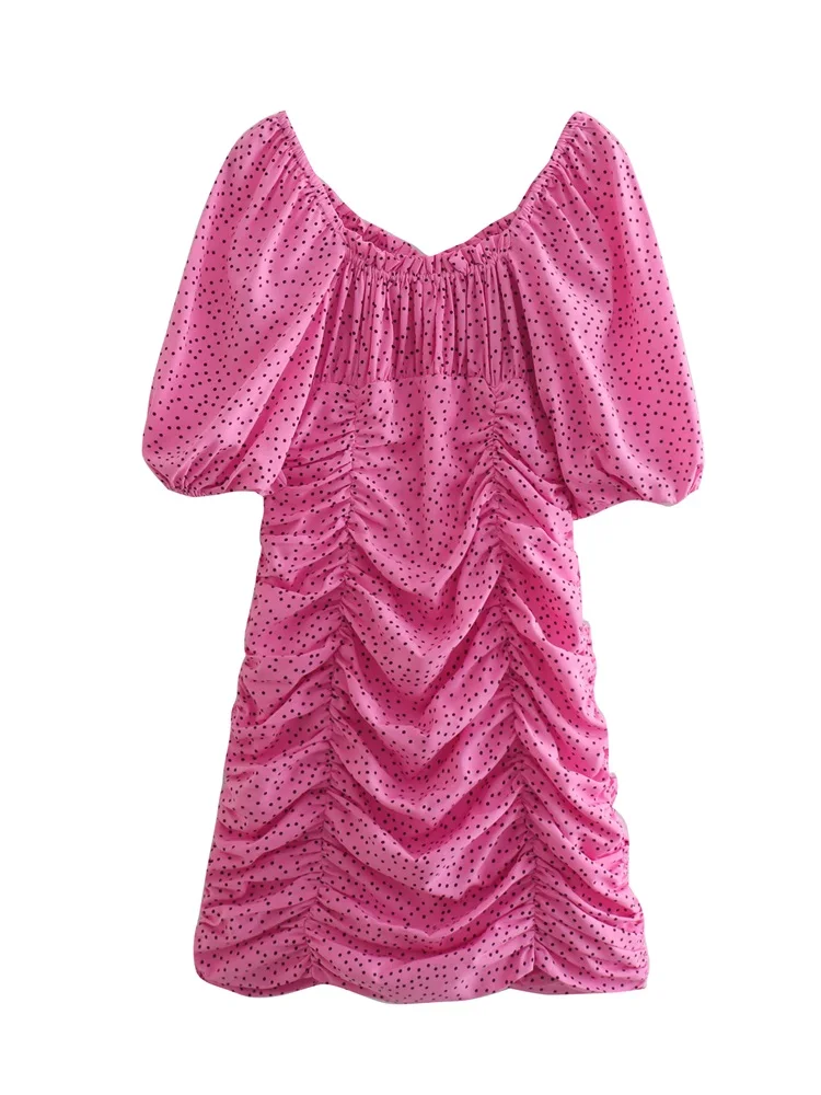 TRAF Women 2022 Fashion Polka Dot Pleated With Tied Cozy Mini Dress Vintage Short Sleeve Female Dresses Vestidos Streetwear
TRAF Women 2022 Fashion Polka Dot Pleated With Tied Cozy Mini Dress Vintage Short Sleeve Female Dresses Vestidos Streetwear