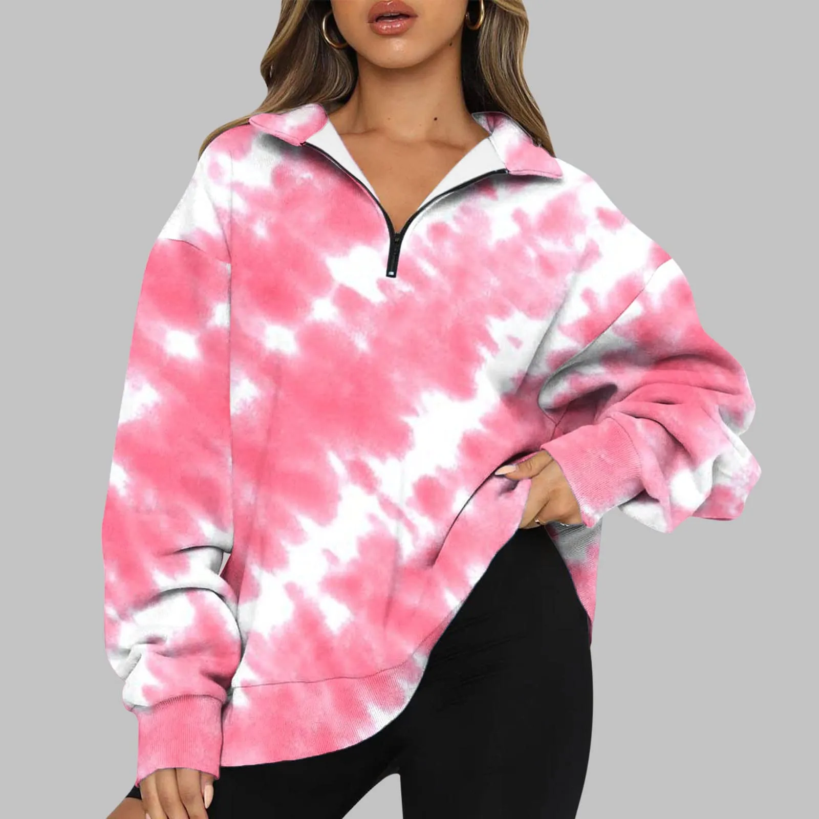 Autumn Sweatshirt Tie-dye Oversized Hoodies For Womens Lapel Leisure Half Zip Pullover Zipper Loose Casual Blouse Autumn Clothes
Autumn Sweatshirt Tie-dye Oversized Hoodies For Womens Lapel Leisure Half Zip Pullover Zipper Loose Casual Blouse Autumn Clothes
