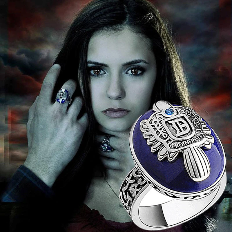 

925 Pure Silver Vampire Diaries Rings 2022 Trend Lapis lazuli Wide Version Domineering Wave Of Men's Ring Custom Letters Jewelry