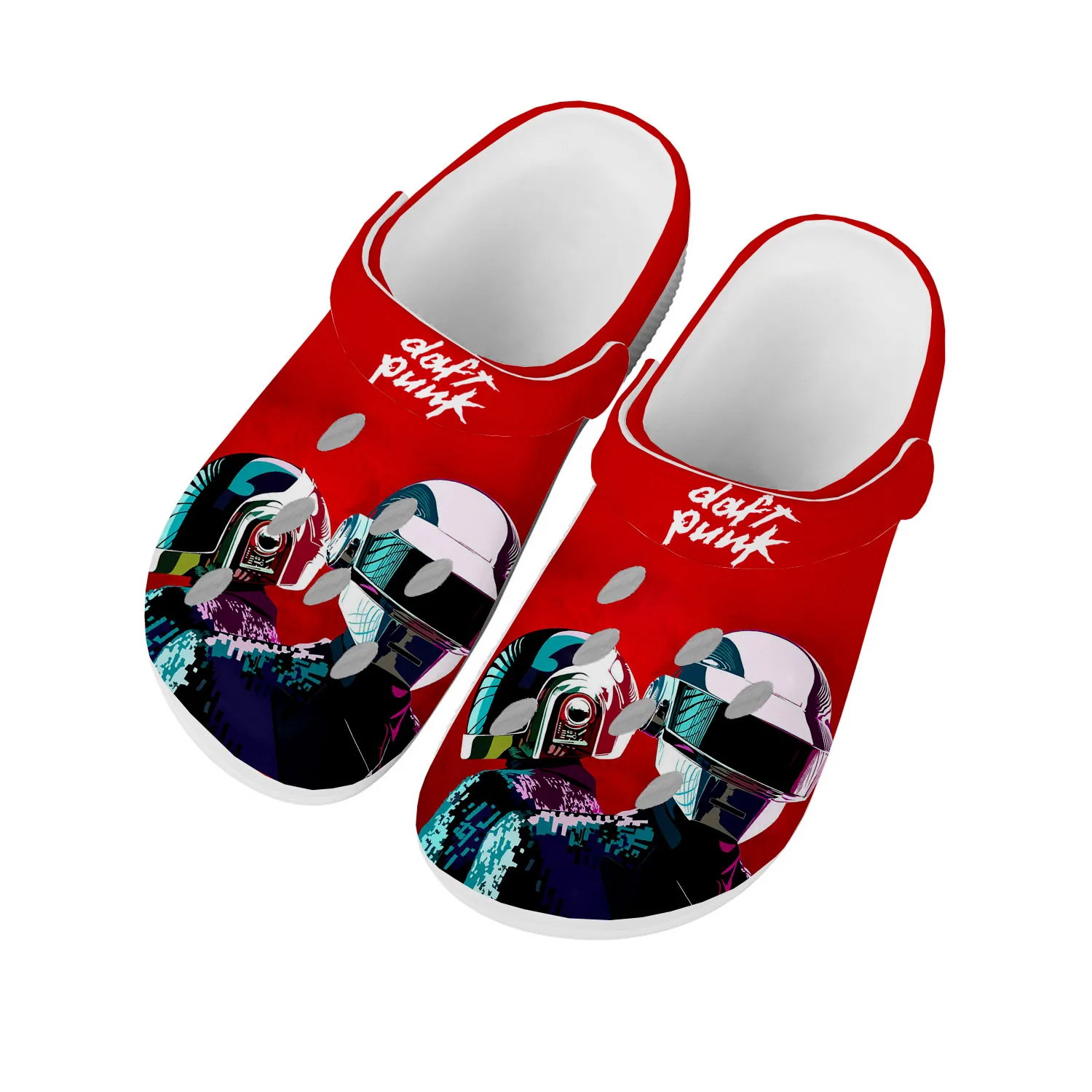 

Daft Punk Band Home Clog Mens Women Teenager Sandals Shoes Garden Bespoke Customized White Breathable Shoe Beach Hole Slippers