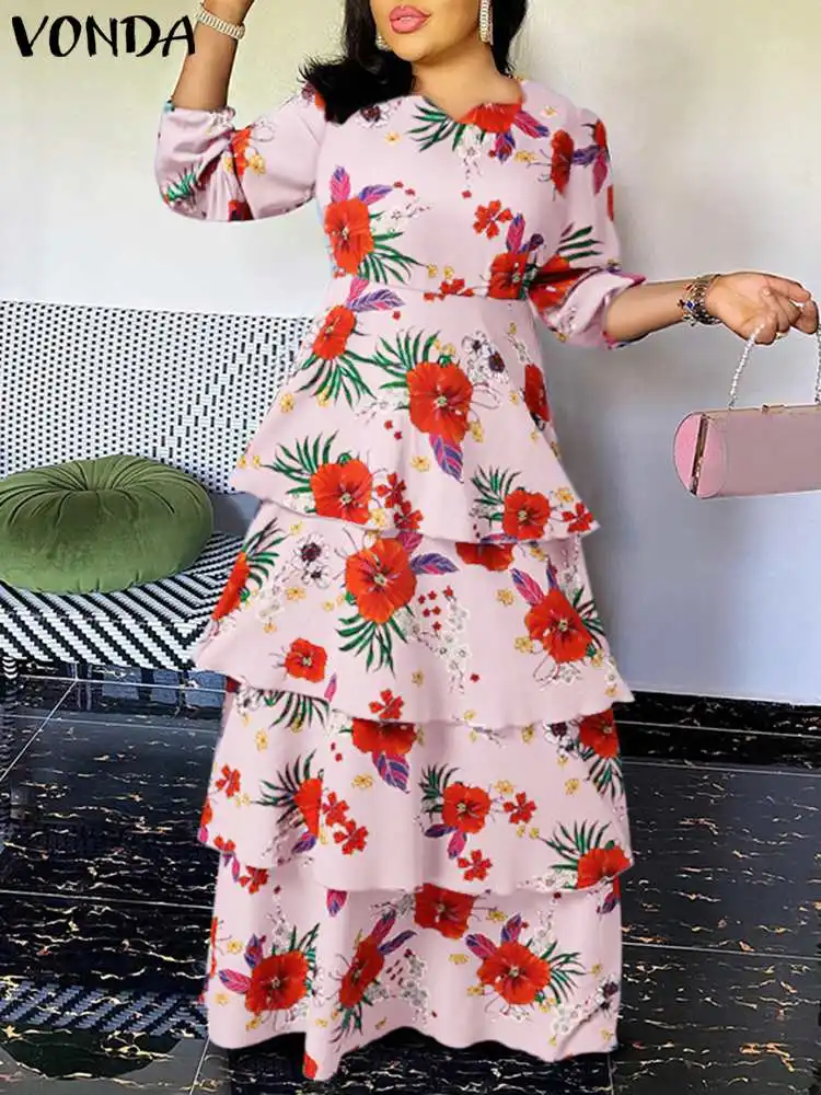 Full Sleeve Floral Printed Kaftan Dress 2022 VONDA Women Sexy Ruffled Hem Loose Maxi Dresses Casual Vestidos Feminina Robe Femme
Full Sleeve Floral Printed Kaftan Dress 2022 VONDA Women Sexy Ruffled Hem Loose Maxi Dresses Casual Vestidos Feminina Robe Femme