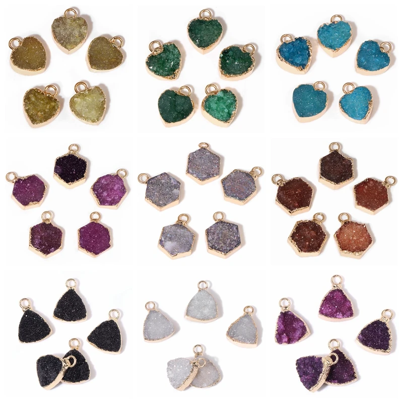Fine Natural Stone Druzy Quartzs Pendants Reiki Heal Crystal Stone Charm for Trendy Jewelry Making Necklace Earrings Accessories
Fine Natural Stone Druzy Quartzs Pendants Reiki Heal Crystal Stone Charm for Trendy Jewelry Making Necklace Earrings Accessories