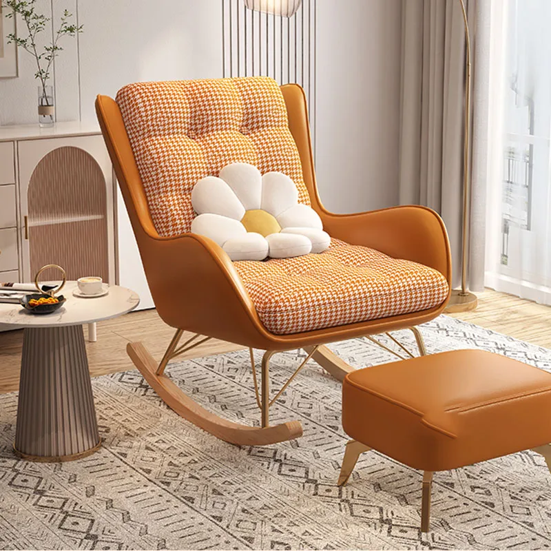 

Дизайнерское кресло для спальни, одноместный диван, роскошные кресла-качалки, кресло-качалка с откидывающейся спинкой в скандинавском стиле, мебель для библиотеки LQQ40XP